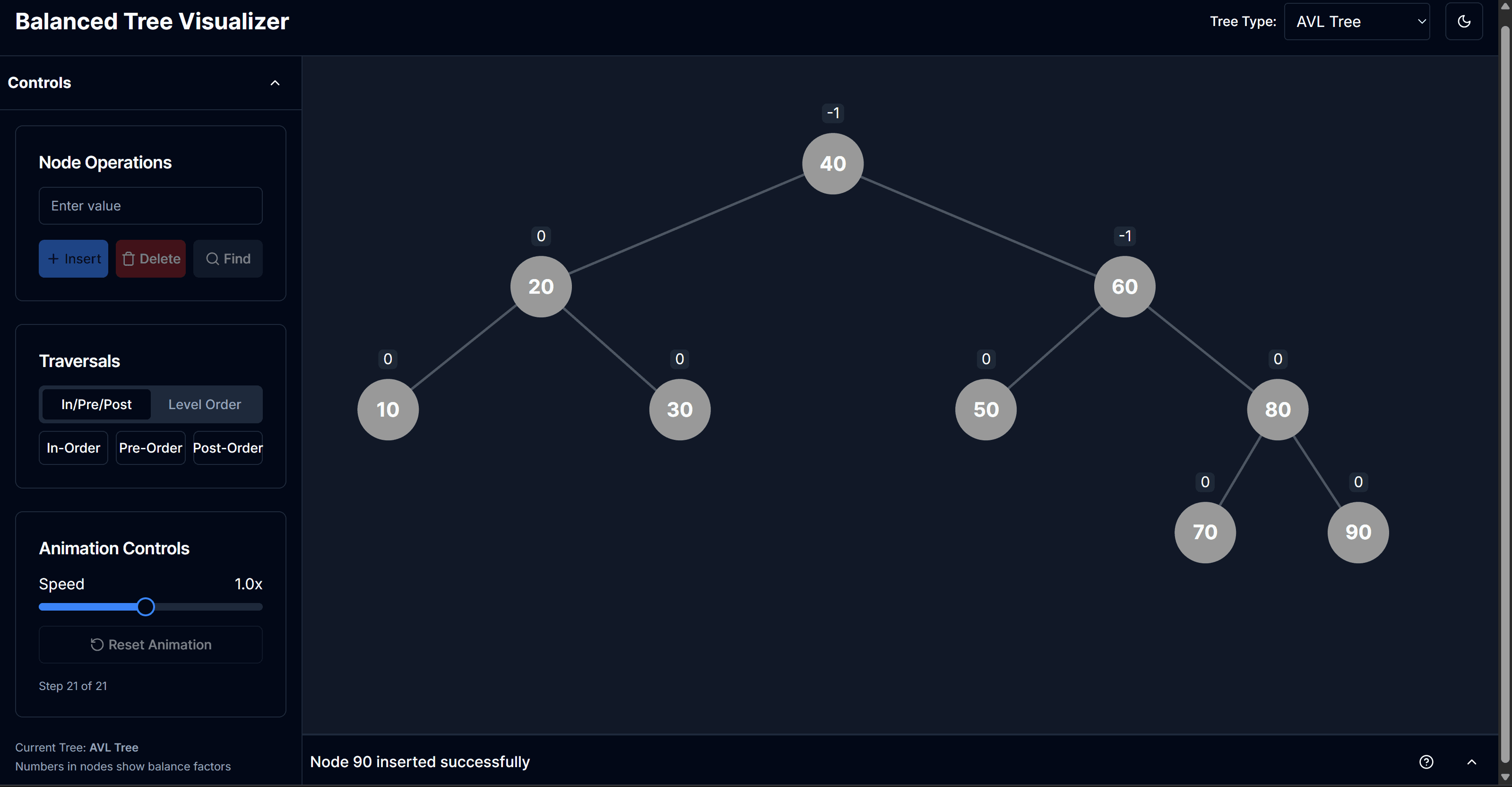 Balanced Tree Visualizer